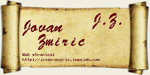 Jovan Žmirić vizit kartica